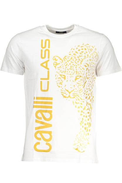 t-shirt uomo CAVALLI CLASS bianca oro