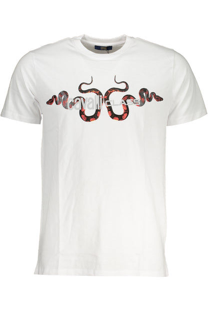 t-shirt uomo CAVALLI CLASS bianca Snakes