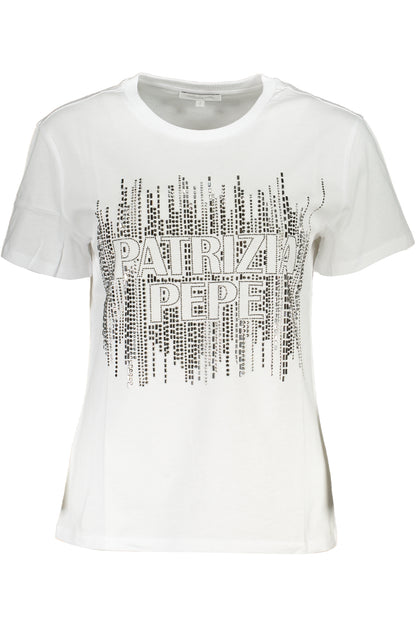 T-Shirt donna PATRIZIA PEPE white multi strass