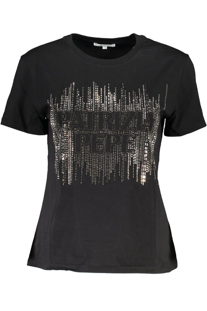 T-Shirt donna PATRIZIA PEPE black multi strass