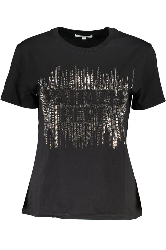 T-Shirt donna PATRIZIA PEPE black multi strass